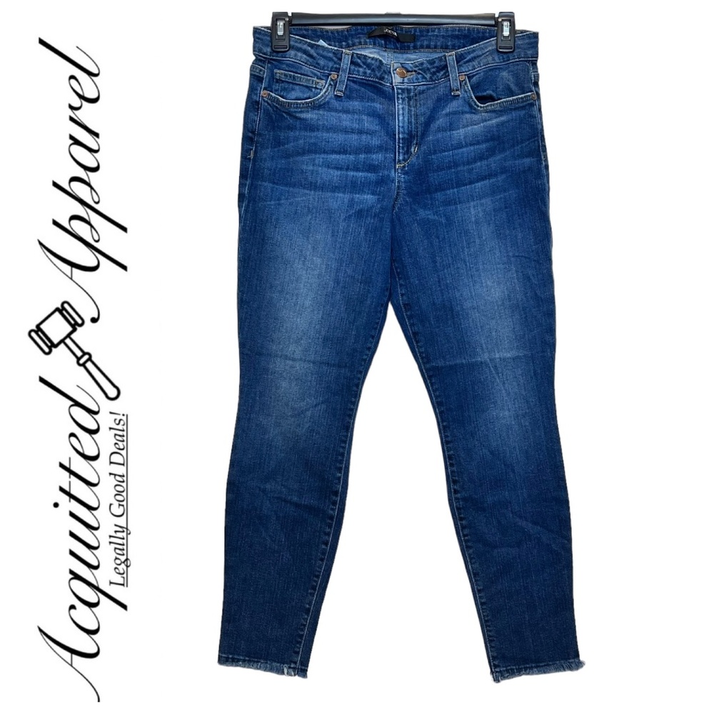 Joe's Skinny Ankle Raw Fringed Hem Jeans